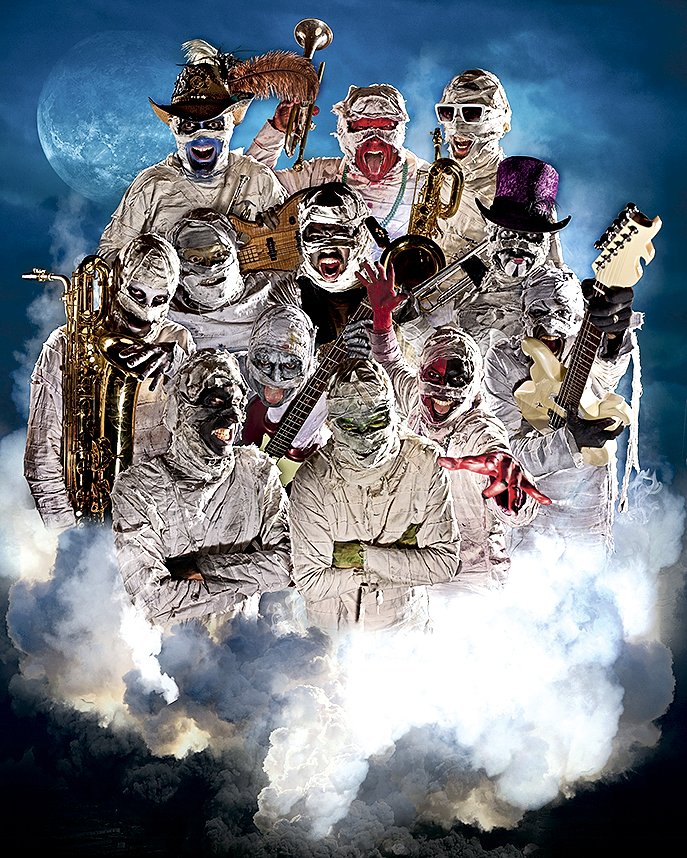 HERE COME THE MUMMIES — Funk rock band Here Come the Mummies will rise up for a concert tonight at George’s Majestic Lounge. The band with anonymous members — yes, they really dress up like mummies — will perform at 9:30 p.m. Tickets to the event are $25 and are available via georgesmajestic lounge.com.