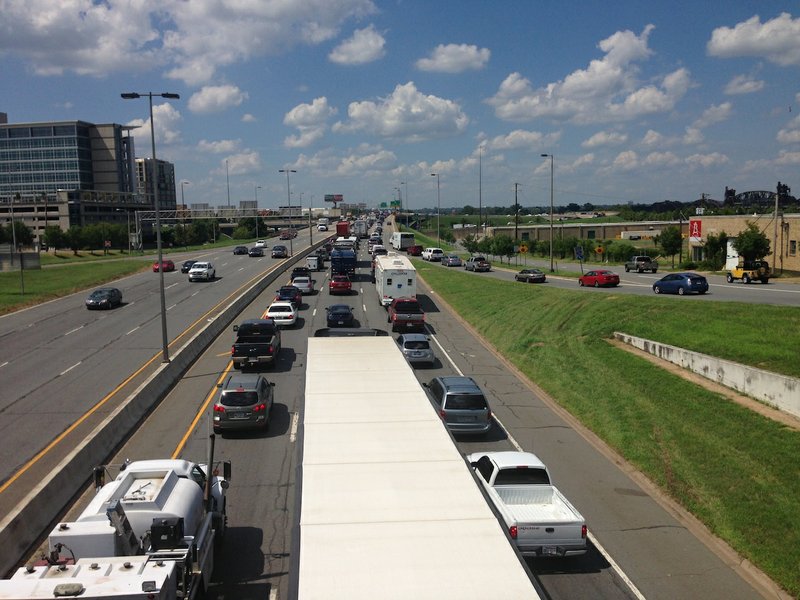 FILE — Traffic backs up on Interstate 30 in this July 17, 2015 file photo.