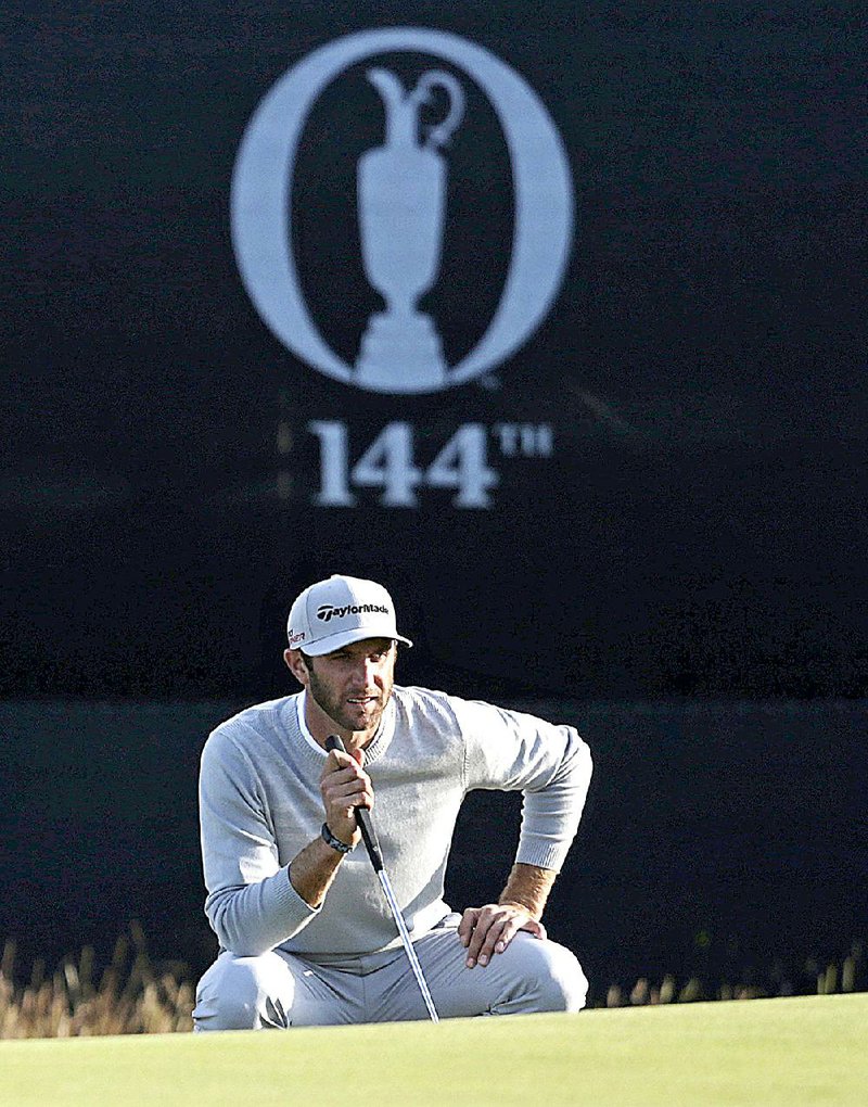 Dustin Johnson was 10 under through 13 holes before his second round was stopped because of darkness at the British Open on Friday. In all, 42 golfers were unable to finish the round.