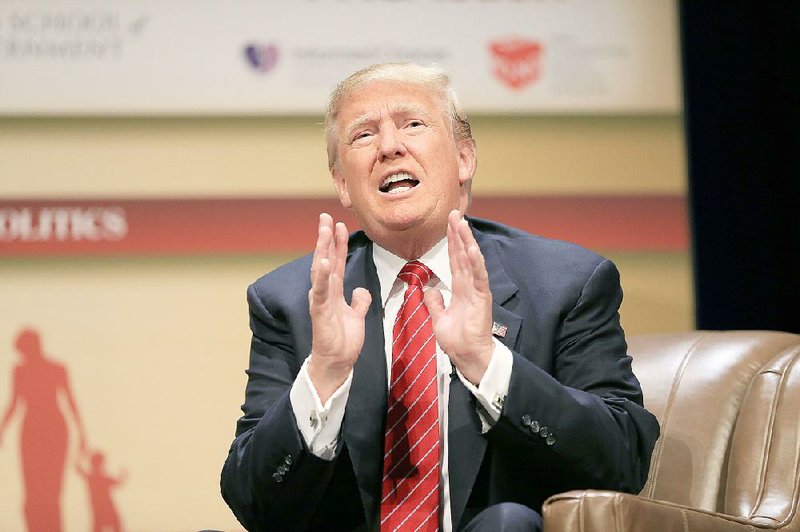 Republican presidential candidate Donald Trump speaks Saturday at the Family Leadership Summit in Ames, Iowa. 