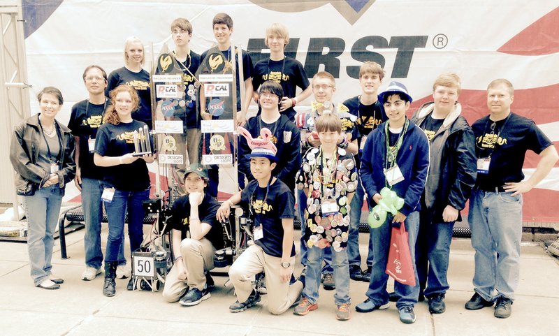 This robotics team is based in Prairie Grove but has students from Haas Hall Academy in Fayetteville, Prairie Grove and homeschool backgrounds. The group meets and works on its robot in a workshop in Rcal Products in Prairie Grove. For the second consecutive year, the team has competed in the world championships.