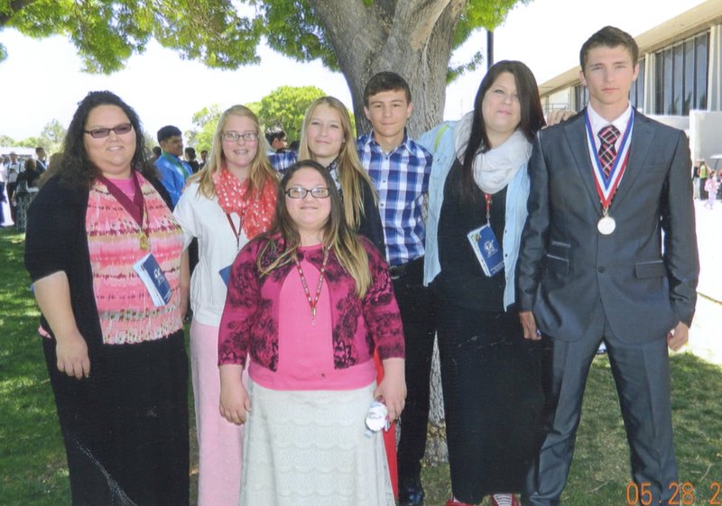 COURTESY PHOTO Morrow Valley Christian Academy students attended the International Student Convention in New Mexico. Those attending were Shelby Hall, left, Lauren Graves, Alexis Hunt, Brooke Young, Aareyon Newman, Rebekah Igo and Mark Latta.