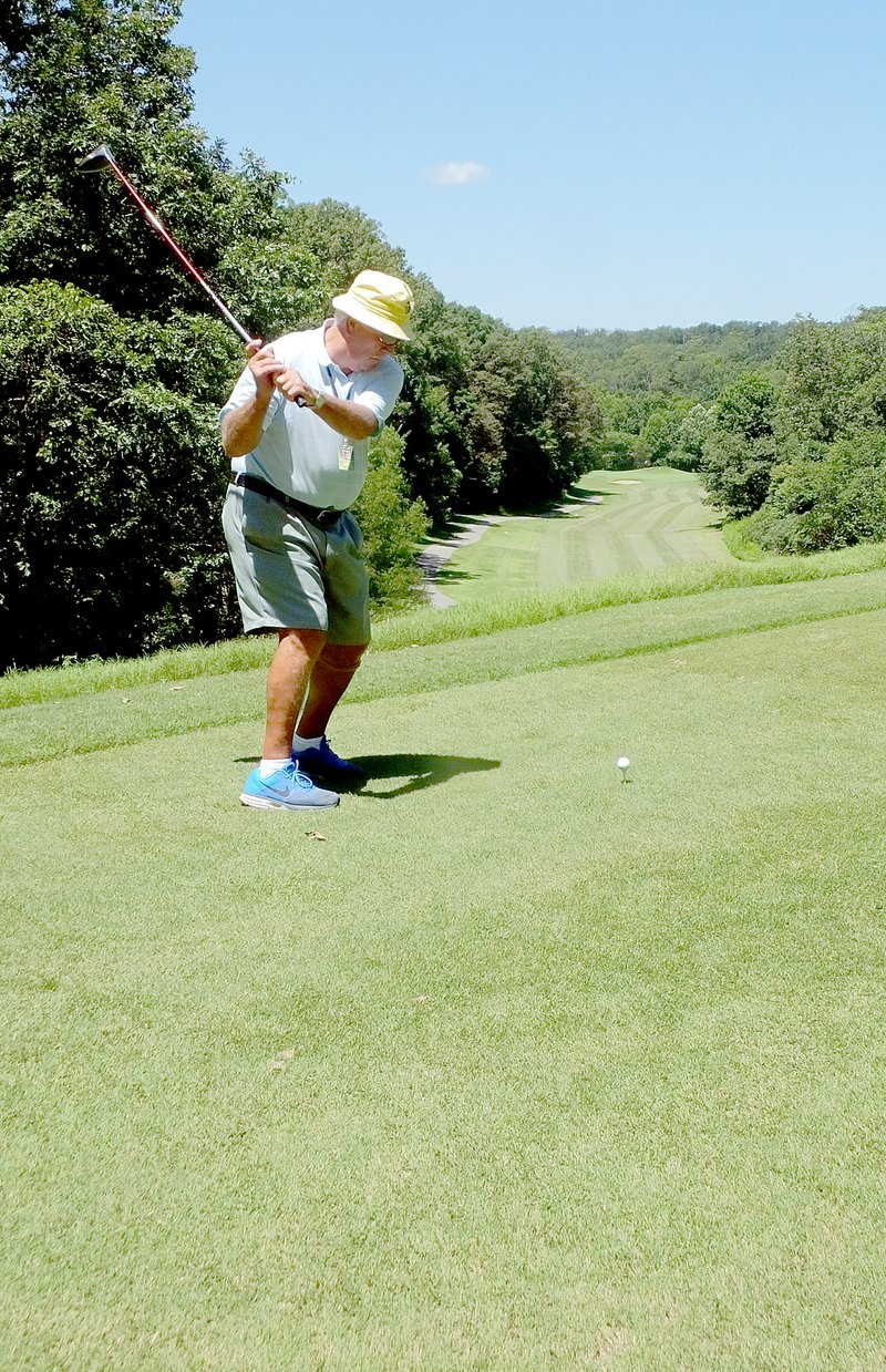 Lynn Atkins/The Weekly Vista Jerry Slatton, a starter at the Highlands, believes Hole No. 2 at the Highlands Golf Course, which is long and narrow, is the most difficult hole on the course.