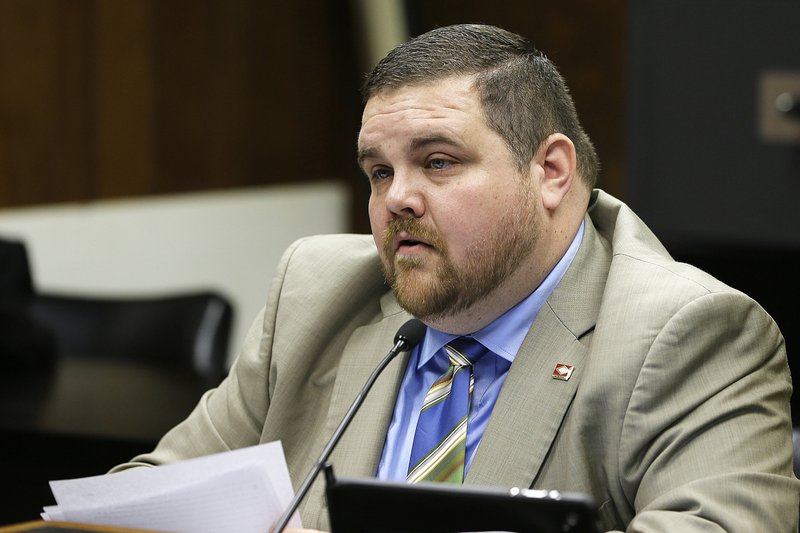 In this file photo taken March 28, 2013, Rep. Bob Ballinger, R-Hindsville, speaks during a meeting of the House Committee on Judiciary at the Arkansas state Capitol in Little Rock, Ark. 