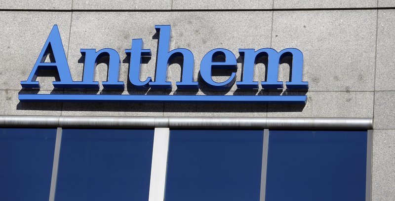 This Feb. 5, 2015 file photo shows the Anthem logo at the health insurer's corporate headquarters in Indianapolis. 