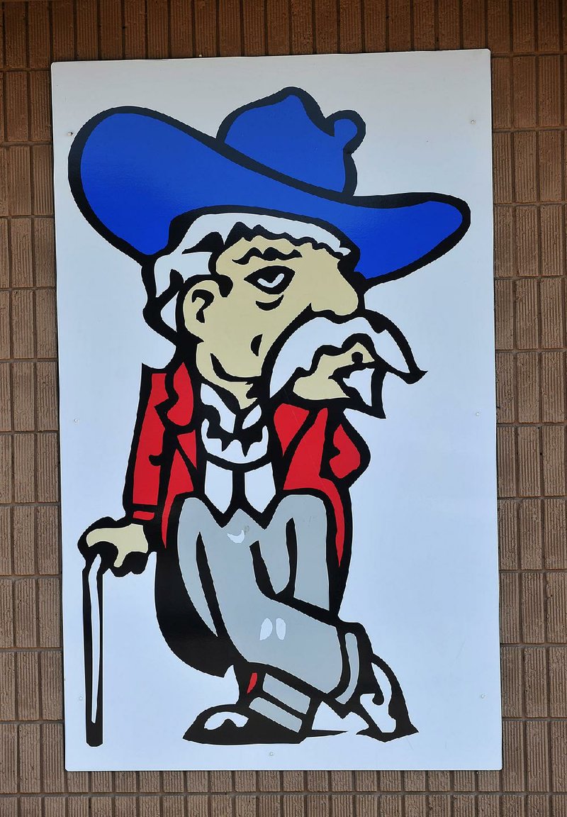 This is the Fort Smith Southside High School mascot. It is on display around the school, and the school’s fight song is “Dixie.”