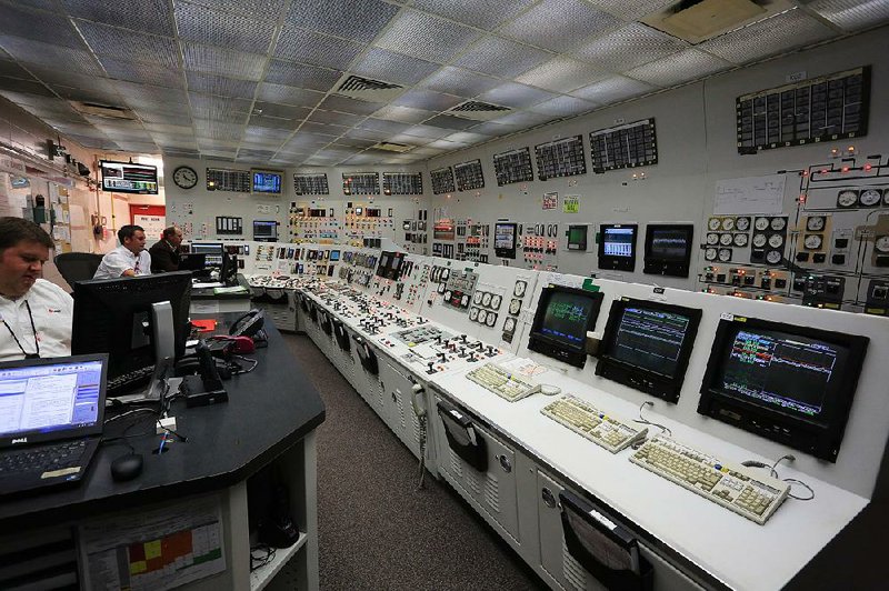 Entergy employees work in the control room at Arkansas Nuclear One near Russellville earlier this month. 