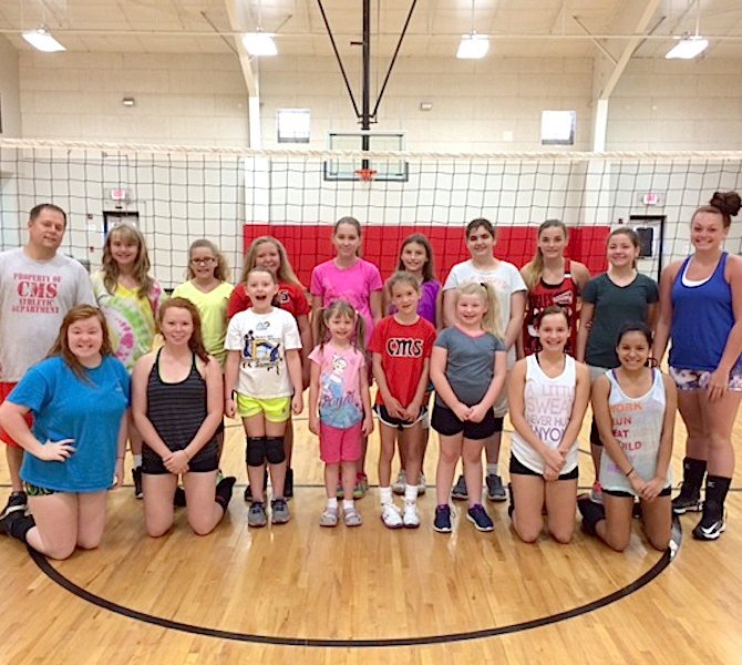 Submitted photo The Cutter Morning Star High School volleyball team recently hosted a volleyball camp for girls in K-6. The 3-day camp taught campers various volleyball techniques and rules. Coach Jason Freeman ran the camp.