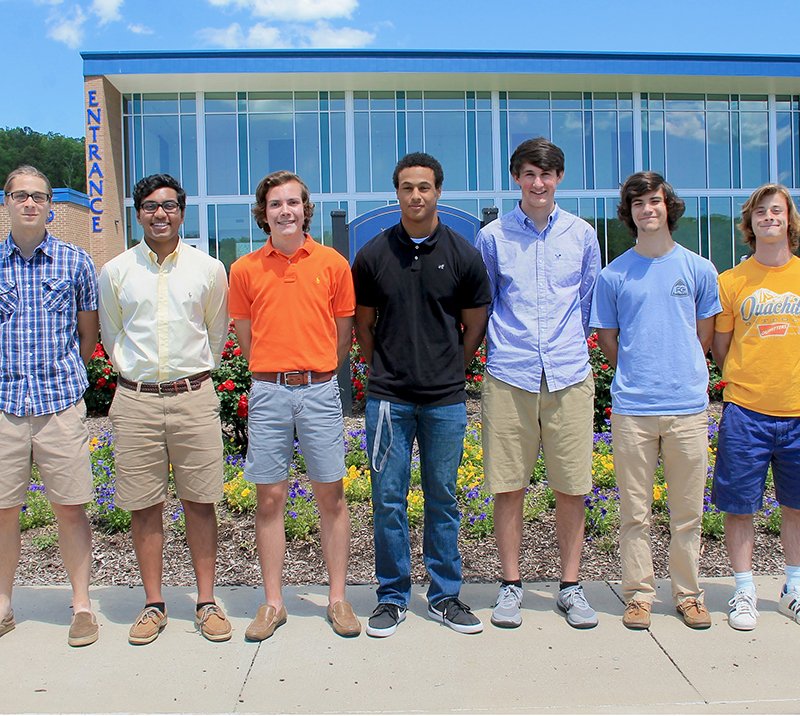 Submitted photo Lakeside High School sent eight delegates to the the 75th annual session of Arkansas Boys State at the University of Central Arkansas in Conway this summer. The event is sponsored by the American Legion. Lakeside's delegates, from left, were James Rowe, David Addepalli, Steve Lowry, Maurice Bradford, Andrew Mangan, Isaac Bodeman and Sam Carroll. Not pictured is Josh Morton. Lowry was elected to represent Arkansas at Boys Nation last week in Washington, D.C. Lakeside graduate Marco Gargano was elected to Boys Nation in 2014.