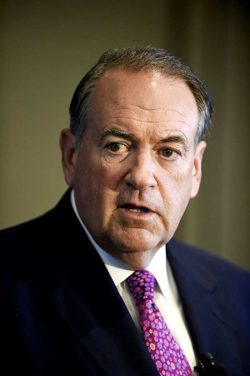 Mike Huckabee speaks at the American Legislative Exchange Council's meeting in San Diego on Thursday.