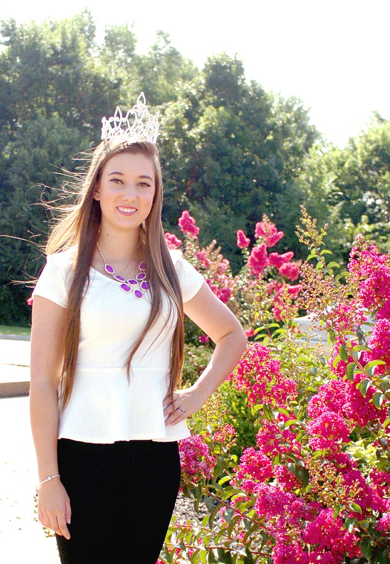 MARK HUMPHREY ENTERPRISE-LEADER Jessica Partain, 18, of Farmington, represented her hometown and the state as Miss Arkansas during the 2015 America&#8217;s Homecoming Queen National Finals held last week at Memphis, Tenn. Her reign as Arkansas Homecoming Queen continues throughout the year and into 2016.