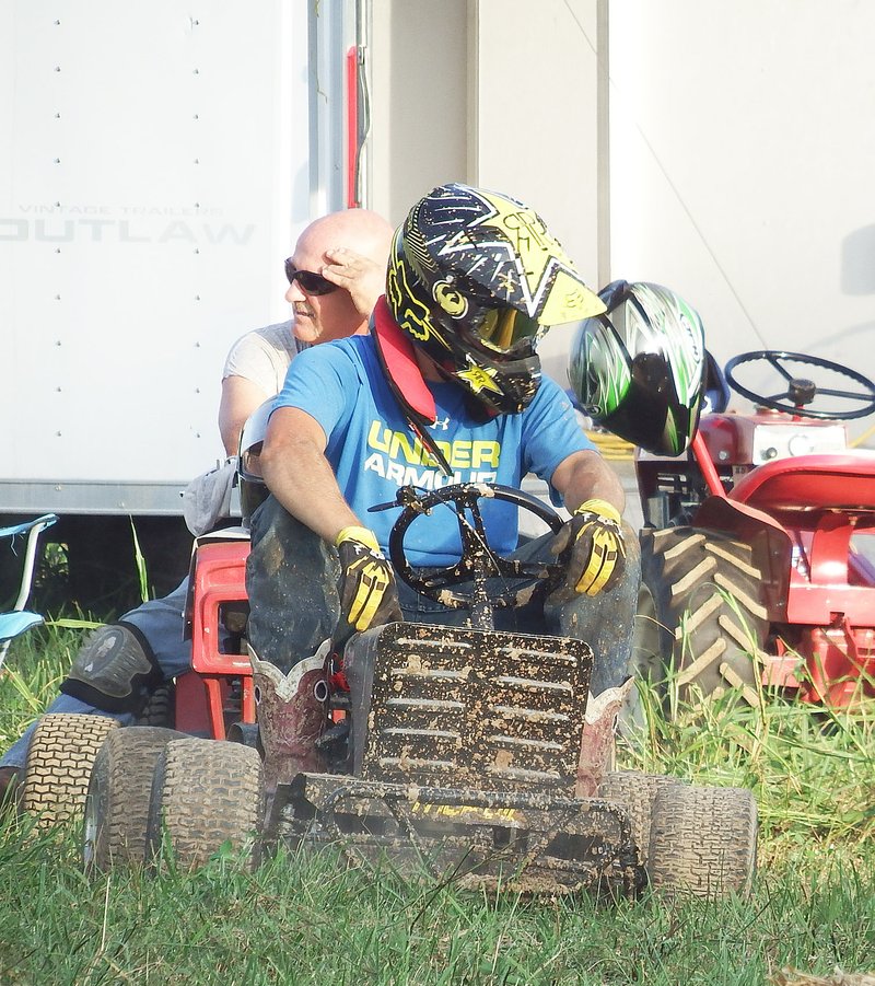 Racers came from Kansas, Missouri, Oklahoma and Arkansas for the unique event which features modified, geared up and hopped up riding lawnmowers, capable of speeds between 45 and 60 miles per hour, racing on a 500-foot oval track.