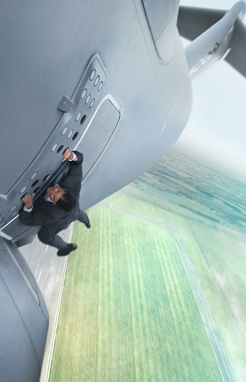 As Ethan Hunt, 53-year-old Tom Cruise is actually hanging onto the outside of this plane because the actor insisted on filming his own stunts in Christopher McQuarrie’s "Mission: Impossible — Rogue Nation."
