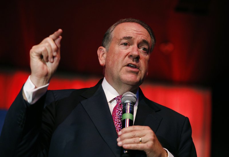 GOP presidential candidate and former Arkansas Gov. Mike Huckabee speaks at a campaign event July 23rd in Las Vegas. 