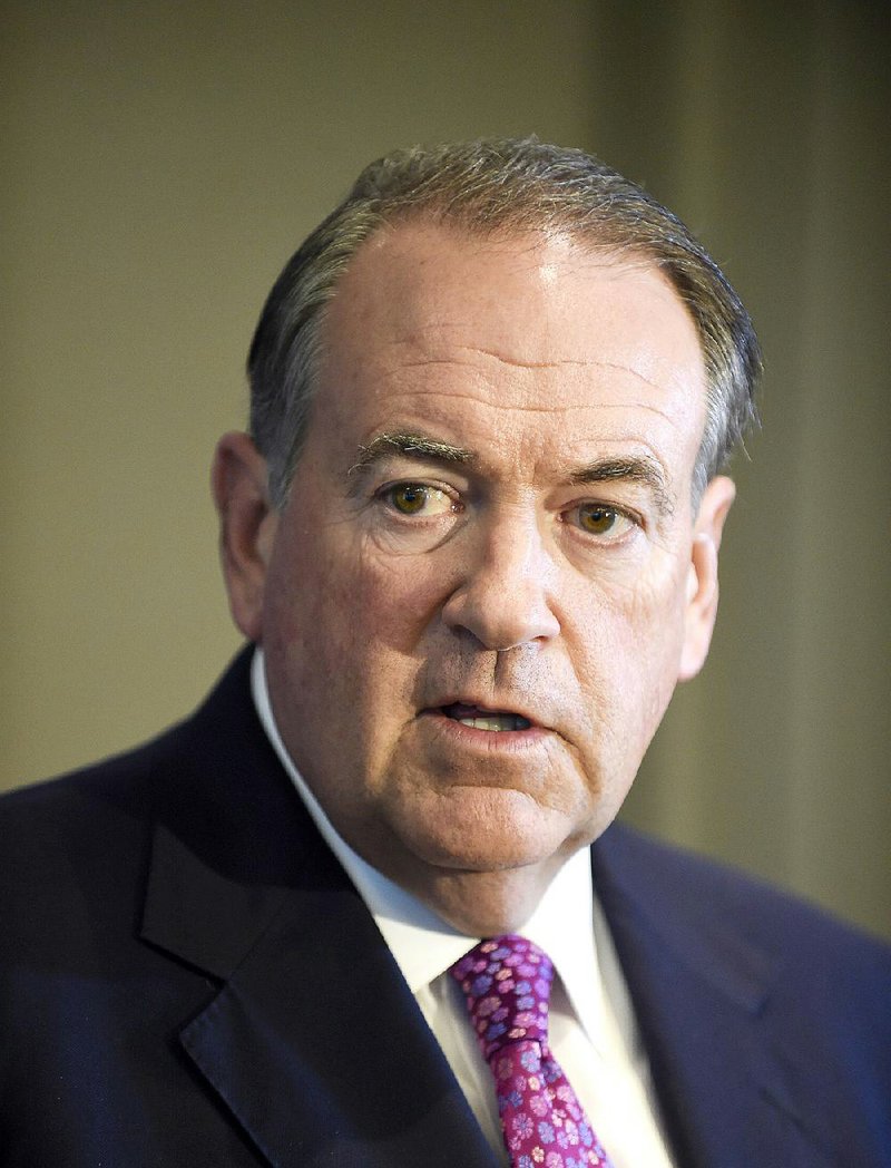 Republican presidential candidate former Arkansas Governor Mike Huckabee speaks at the American Legislative Exchange Council 42nd annual meeting Thursday, July 23, 2015 in San Diego.