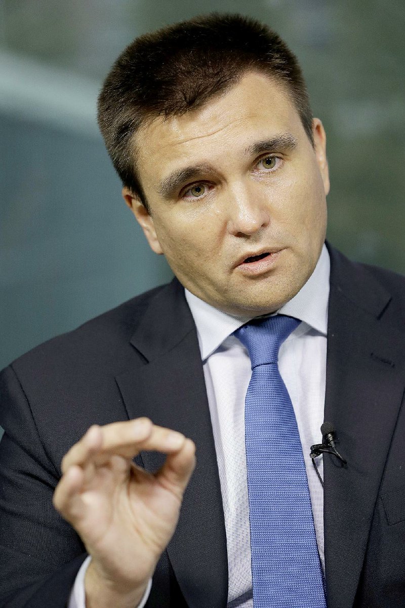 Ukrainian Foreign Minister Pavlo Klimkin is shown Thursday during an interview at United Nations headquarters in New York.