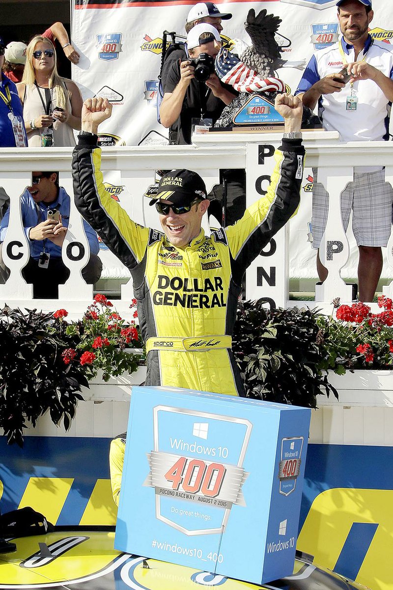 Matt Kenseth enjoys his second victory of the year after taking advantage of the fuel woes of several drivers to win the Pocono 400 on Sunday at Pocono Raceway in Long Pond, Pa.