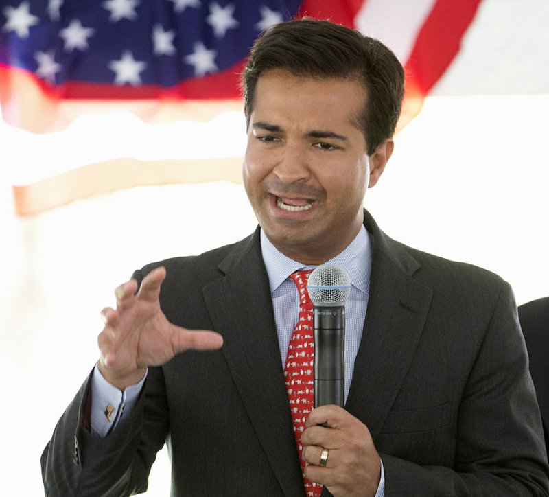 In this photo taken July 6, 2015, Rep. Carlos Curbelo, R-Fla. speaks in Miami. Curbelo has been diagnosed with whooping cough, a rare and contagious disease that's officially known as pertussis. 