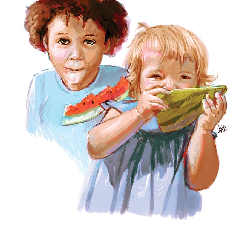 Arkansas Democrat-Gazette watermelon illustration.