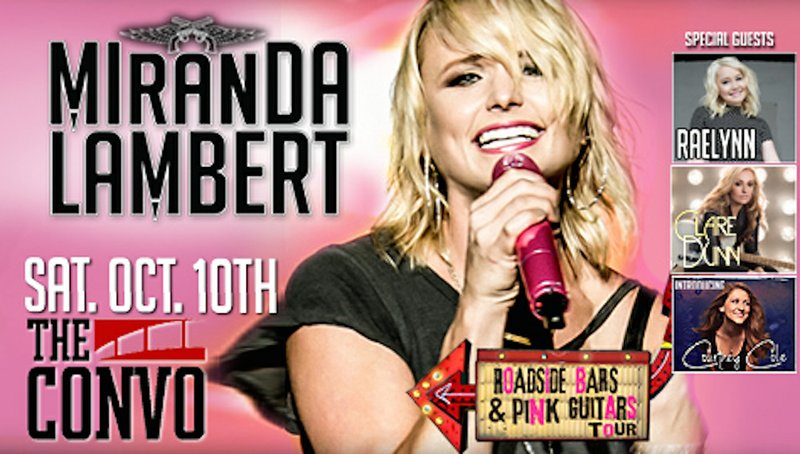 Country star Miranda Lambert will play the A-State Convocation Center in Jonesboro on Oct. 10.