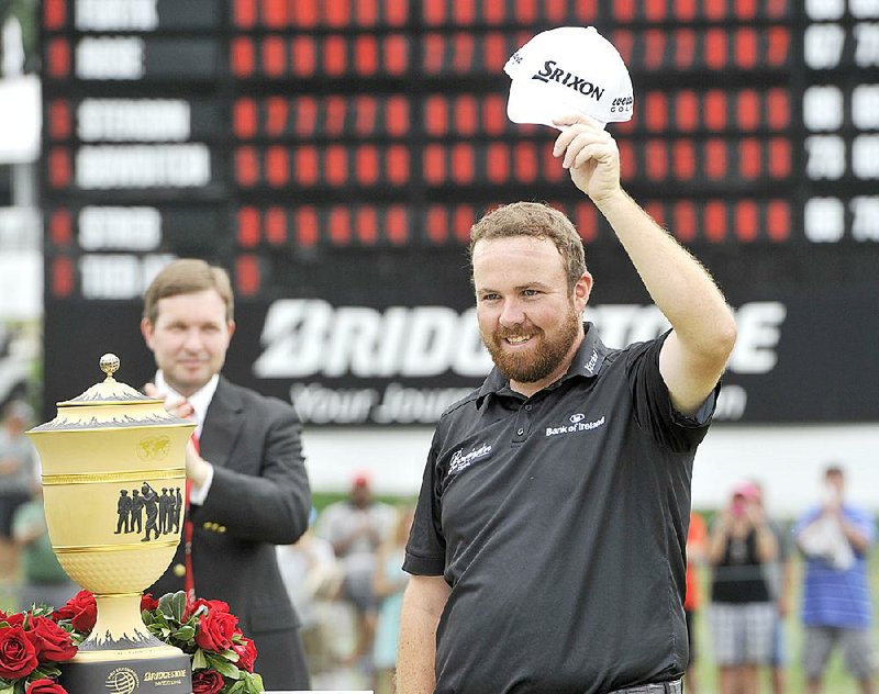 Shane Lowry began Sunday’s final round of the Bridgestone Invitational two shots off Jim Furyk’s third-round lead, but Lowry shot a 4-under 66 and held off Bubba Watson to pick up his first PGA Tour victory.