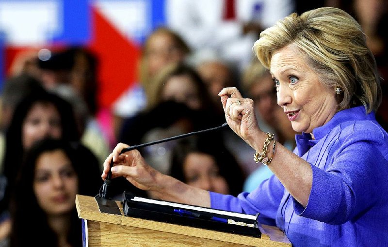 Democratic presidential candidate Hillary Rodham Clinton, shown Monday at a high school in Exeter, N.H., has criticized the use of “dark money,” though a super PAC supporting her received $1 million from donors who can’t be traced.