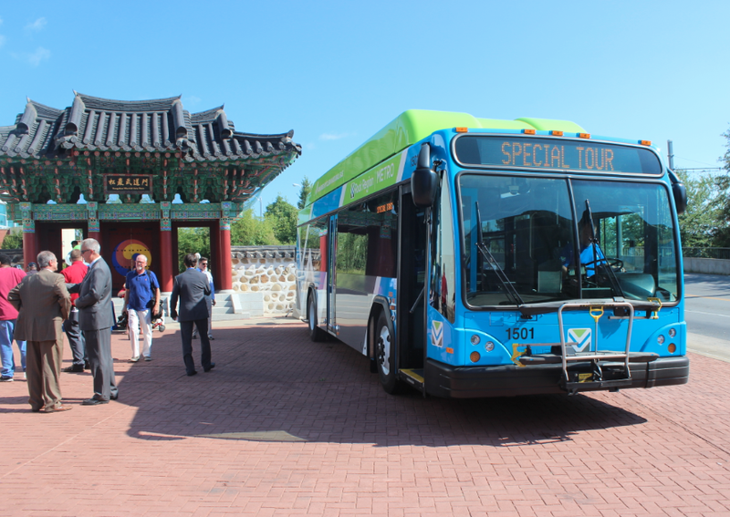 Central Arkansas Transit Authority on Tuesday formerly changed its name to Rock Region METRO and debuted new natural-gas powered buses, including the one on the right.