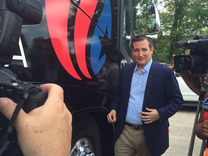 Republican presidential candidate and U.S. Sen. Ted Cruz appears Wednesday, Aug. 12, 2015, in Little Rock.