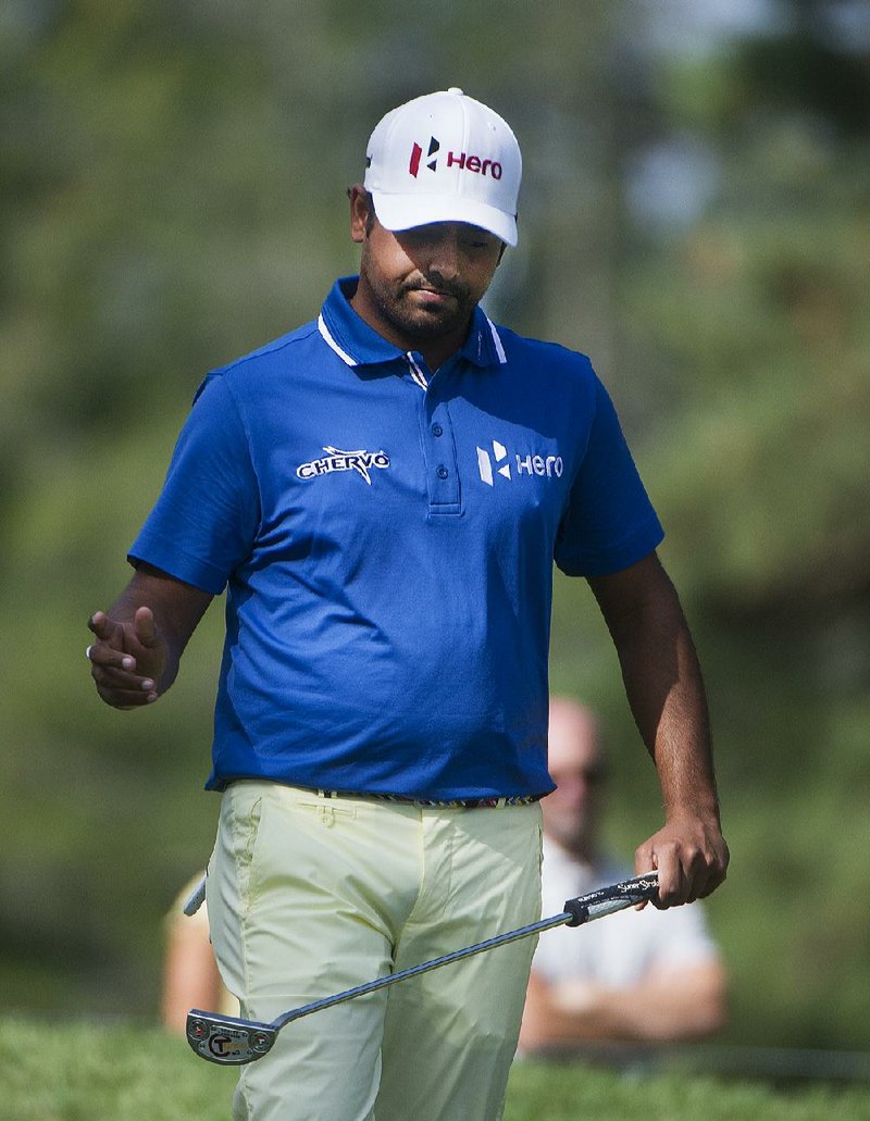 Anirban Lahiri was able to keep the ball in the fairway Tuesday, winning the Long Drive Competition at the PGA Championship with a tee shot of 327 yards.
