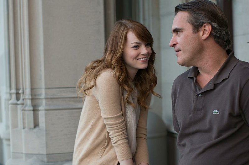 Jill (Emma Stone) falls under the spell of her depressed philosophy professor Abe (Joaquin Phoenix) in Woody Allen’s latest staring contest with the abyss Irrational Man.
