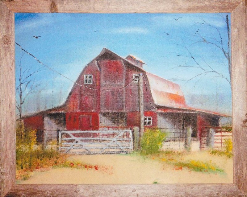 Red Barn, Batesville, AR, acrylic on burlap, by Wynne artist Ron Taegtmeyer, will be on display Monday-Sept. 25 in the Fine Arts Center Gallery, East Arkansas Community College, 1700 Newcastle Road, Forrest City.
