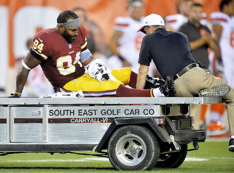 Washington Redskins tight end Niles Paul (84) is out for the season with an ankle injury in Thursday night’s 20-17 victory over the Cleveland Browns.