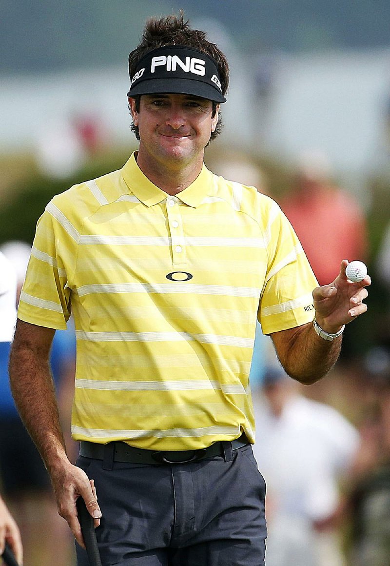 Bubba Watson is shown during Thursday's first round of the PGA Championship golf tournament at Whistling Straits in Haven, Wis.