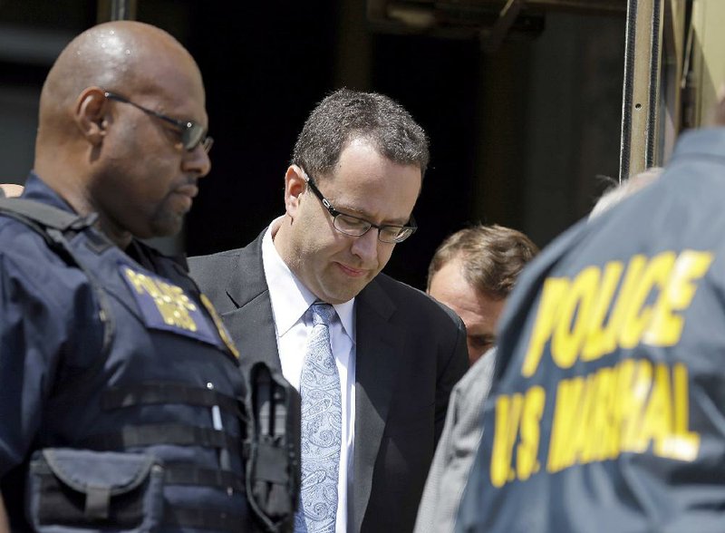 Former Subway pitchman Jared Fogle leaves the Federal Courthouse in Indianapolis on Wednesday after a hearing on child-pornography charges. 