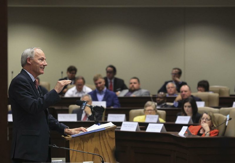 “People who work should not look at those who are not and say, ‘Why am I doing this?’” Gov. Asa Hutchinson said Wednesday. 