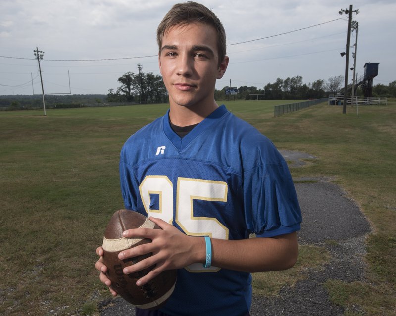 NWA Democrat-Gazette/J.T. WAMPLER Decatur senior Tyler Riddle will be a two-way starter for the Bulldogs.