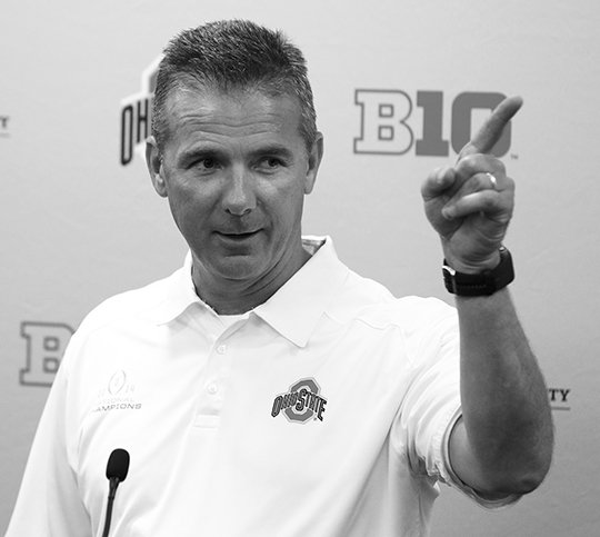 The Associated Press URBAN VIEW: Ohio State coach Urban Meyer speaks to reporters during media day Sunday in Columbus, Ohio. Since taking over at Ohio State, Meyer has insisted he is a changed man, just as intense but better able to enjoy success. This season will put Meyer's new outlook to the test.