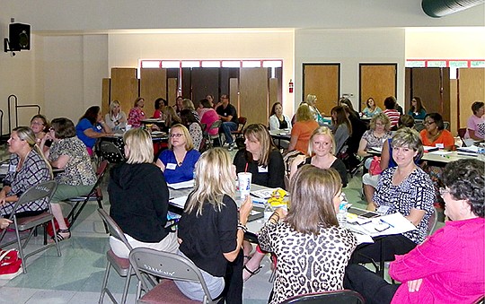 Submitted photo Hot Springs School District K-4 staff members attended a professional development day of mini-conferences during the district&#8217;s three in-service days before the start of school. The conferences were organized by Janice McCoy, director of elementary education, and held at Oaklawn Visual and Performing Arts Magnet School. Students returned to school on Monday.