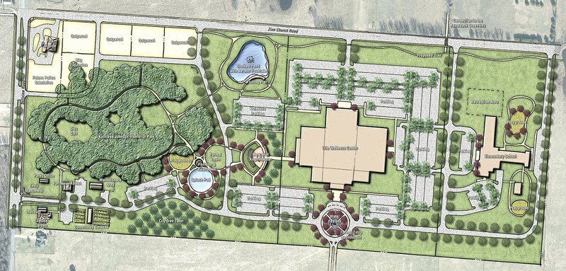 Courtesy Image/Crafton Tull Lowell is planning Kathleen Johnson Memorial Park southwest of the Zion Church and Bellview roads intersection. City officials estimate it could cost $5 million to $10 million to build infrastructure to the park.