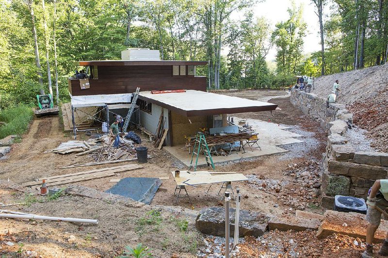 The Bachman-Wilson House designed by architect Frank Lloyd Wright is being reassembled on the grounds of Crystal Bridges Museum of American Art in Bentonville. It will open to the public on Nov. 11.