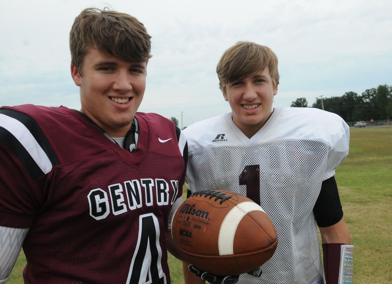 Jake Faulkenberry (left) will be catching passes thrown by his brother, quarterback Jon Faulkenberry, for the Pioneers this season.