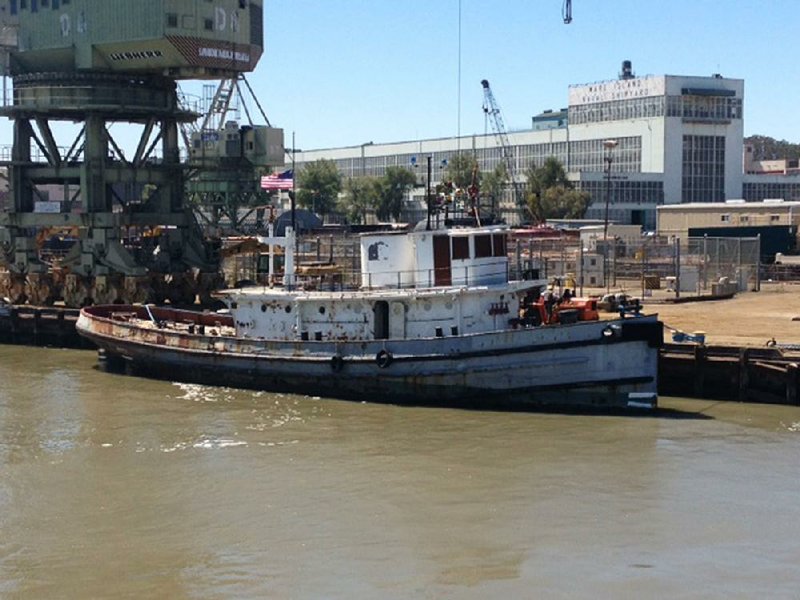 The tugboat USS Hoga soon will leave this shipyard at Mare Island, Calif., for its new home in North Little Rock.