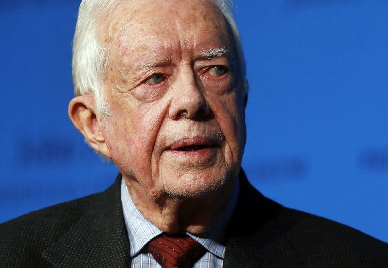 Former U.S. President Jimmy Carter speaks during a forum in Boston in this Nov. 20 file photo.