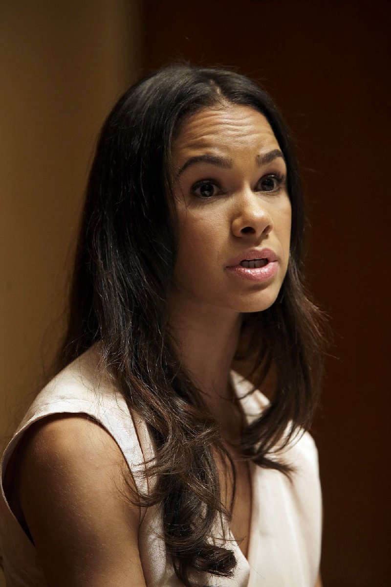 Misty Copeland speaks to reporters during a June 30 news conference in New York.