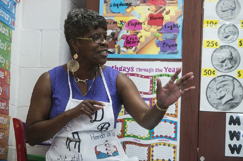 Deborah Bradford, who relocated to Arkansas after Hurricane Katrina, is now a first-grade teacher at Harp Elementary School in Springdale.