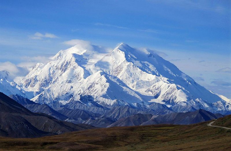 This 2011 photo shows Mount McKinley in Denali National Park, Alaska. President Barack Obama said he is changing the name of the tallest mountain in North America to Denali, from the language of the Athabascans, an American Indian tribe. It means “the high one” or “the great one.” Obama started his Alaskan visit Monday.