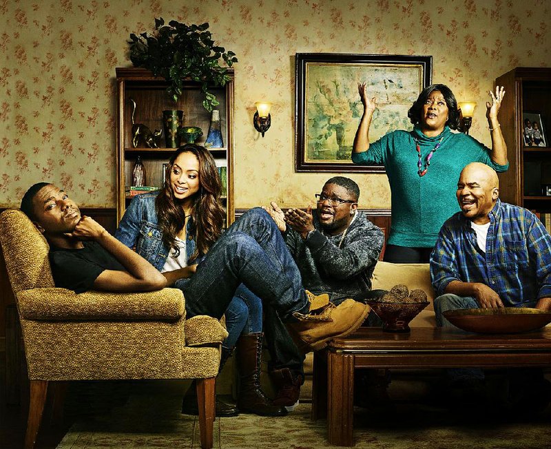 NBC’s promising new sitcom, "The Carmichael Show," stars (from left) co-creator Jerrod Carmichael, Amber Stevens West, Lil Rel Howery, Loretta Devine and David Alan Grier.