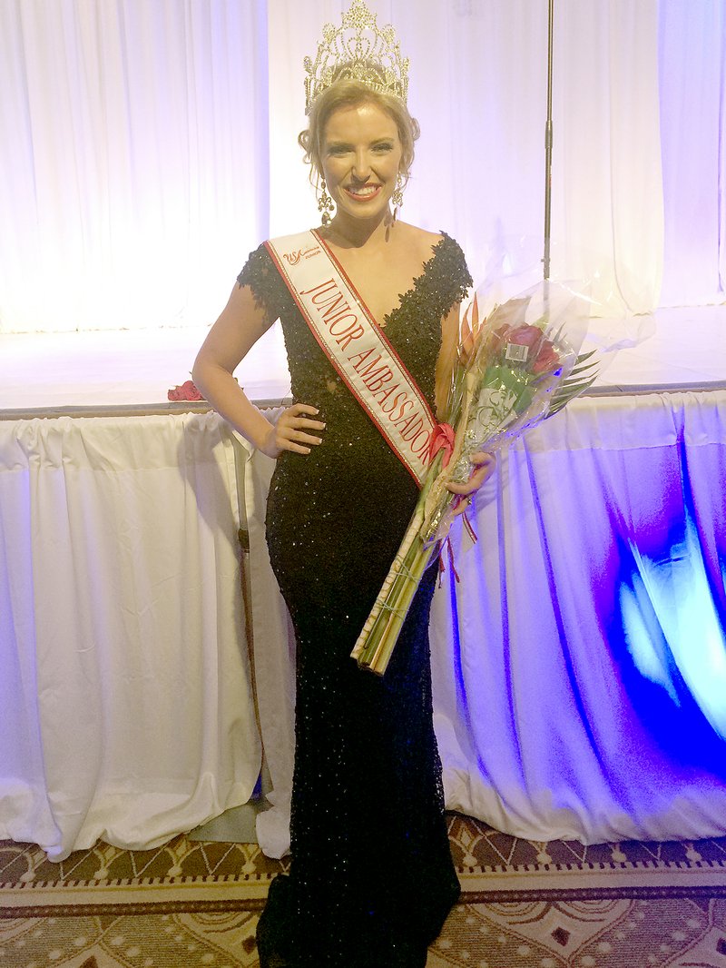 Submitted Shannon McKnight posed in her evening gown after winning a national title as Junior Ambassador Teen.