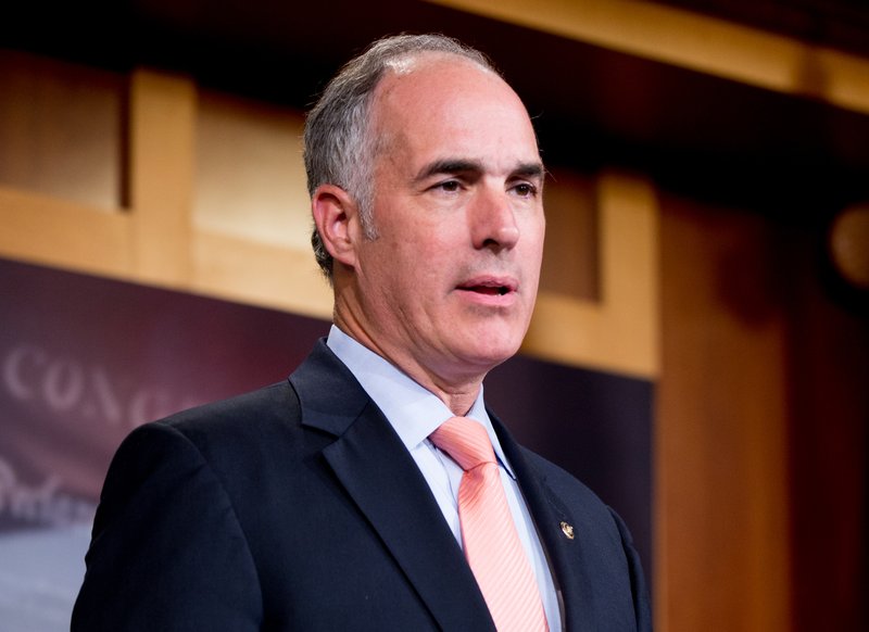 In this photo taken July 26, 2015, Sen. Bob Casey, D-Pa. speaks during a news conference on Capitol Hill in Washington.