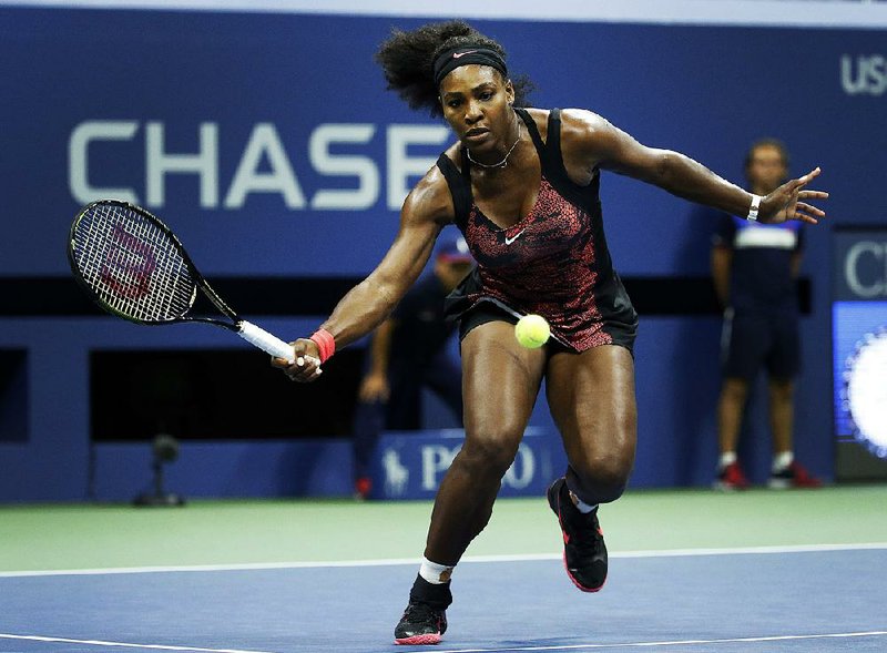 Top-seeded Serena Williams had a rough first two sets, but cruised in the third to take a victory over Bethanie Mattek-Sands at the U.S. Open on Friday, edging closer to a true Grand Slam.